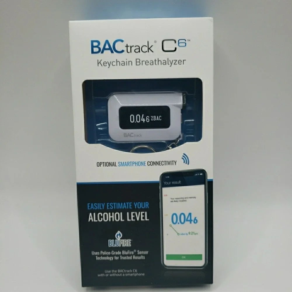 BACtrack C6 Keychain Breathalyzer - White, Bluetooth Smartphone Ready